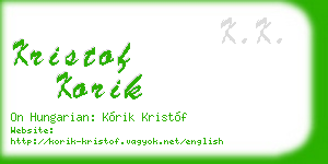 kristof korik business card